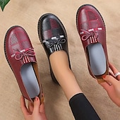economico Ballerine da donna-Mocassini casual slip-on da donna con suola morbida – scarpe basse leggere in pelle PU con dettagli in pizzo per camminare, viaggiare e indossare tutti i giorni