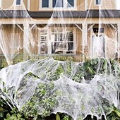 baratos Decoração de Halloween para Exterior-Decorações de teias de aranha de Halloween com aranhas falsas extras, teias de aranha super elásticas para decoração de Halloween interna e externa
