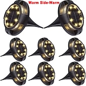 cheap Ground Lights-LED Solar Ground Light Outdoor Waterproof Garden Decoration Light Landscape Lawn Pathway Stairs Buried Deck Lights 12 LEDs