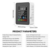 cheap Humidifiers &amp; Dehumidifiers-Multifunctional 5in1 CO2 Meter Digital Temperature Humidity Tester Carbon Dioxide TVOC HCHO Detector Air Quality Monitor