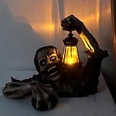 preiswerte Outdoor- &amp; Gartenanzeigen-Gruselige Halloween-Zombie-Handlichtornamente aus Kunstharz für Horrorstatuen und Gartendekorationen