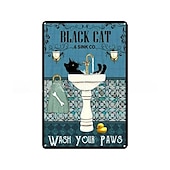 abordables signe d&#039;étain en métal-1pc rétro métal étain signe chat vin étain signe vintage cuisine signes décoration murale, peinture tenture murale pour la décoration murale art métal étain signe 20x30cm/8&#039;&#039;x12&#039;&#039;