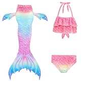 olcso Lányok jelmezei-Sellő Ariel Mermaid Tails Fürdőruha Bikini Hableány Szabadság for Lány Gyermek Álarcos mulatság