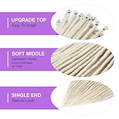 cheap Crochet Hair-36 Blonde Dreadlocks Extension Soft Handmade Synthetic Crochet Hair Super Long 0.6cm Dread Extensions Reggae Style for Women
