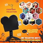 preiswerte Halloween-Lichter-Halloween-Fensterprojektor Halloween-Projektor mit integriertem Stativ und 12 Filmen Mini-Halloween-Außenprojektoren für perfekte Weihnachts- und Halloween-Außendekorationen