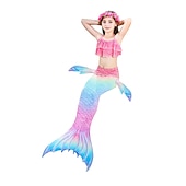 olcso Lányok jelmezei-Sellő Ariel Mermaid Tails Fürdőruha Bikini Hableány Szabadság for Lány Gyermek Álarcos mulatság