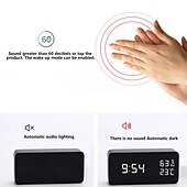 זול מכשירי חשמל לבית-שעוני עץ מעוררים led שעון דיגיטלי אלקטרוניקה אילם נודניק הורלוג טמפרטורה ולחות תצוגת שולחן כתיבה חדר שינה