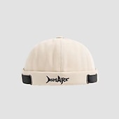 cheap Men&#039;s Hats-Unisex Docker Cap Brimless Hats Black Green Cotton Travel Beach Outdoor Vacation Plain Adjustable