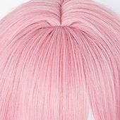 economico Parrucche da gioco-parrucca rosa per cosplay guuji yae miko capelli con frangia a coda di cavallo parrucca lunga riccia e soffice per festa di carnevale