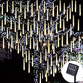 お買い得  ソーラーストリングライト-3M ストリングライト クリスマス流星群ライト LED 2835 SMD 1セット 温白色 ホワイト ブルー 流星群ライト ソーラー駆動 屋外 ホリデー 12 V