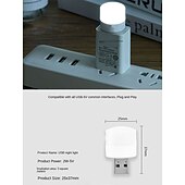 abordables Luces decorativas-2/10 Uds luces usb minibombilla led de noche enchufable blanco cálido compacto ideal para dormitorio baño guardería pasillo cocina coche luz de ambiente usb