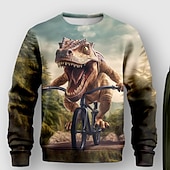 billiga Pojkens 3D-djur-Pojkar 3D Djur Dinosaurie Sweatshirt &amp; Sweatpants Set Långärmad 3d-utskrivning Höst Vinter Aktiv Mode Häftig Barn 3-12 år Utomhus Semester Gata Normal