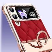 Недорогие Чехлы для Samsung-телефон Кейс для Назначение SSamsung Galaxy Z-флип 7 Z-флип 6 Z Flip 5 Z Flip 4 Z Flip 3 Кейс на заднюю панель Блинг Стразы Покрытие Хрустальный алмаз ПК Кожа PU