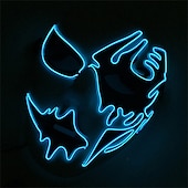 cheap Novelties-Neon Light LED Mask LED Halloween Scary Mask Cosplay Party Masque Masquerade Masks Halloween Costume Carnival Glow Party Props