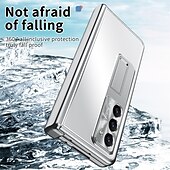 abordables Carcasas Samsung-teléfono Funda Para Samsung galaxia Plegado en Z 6 Z Fold 5 Z Fold 4 Z Fold 3 Funda Trasera con Soporte y protector de pantalla Portalápiz Aleación de aluminio