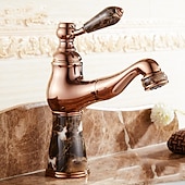 cheap Pull Out Spray-Traditional Bathroom Faucet Pull Out Basin Sink Mixer Taps Short/Tall, Vintage Brass Vessel Taps Ceramic Single Handle, with Cold and Hot Hose