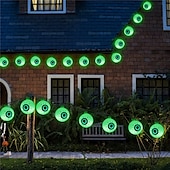 cheap Halloween Lights-Halloween Eyeball Atmosphere Led String Lights 3M 20Leds Halloween Decoration Green Lights AA Battery Power For Party Horror Lighting