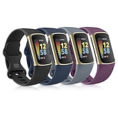 olcso Fitbit óraszíjak-4 csomag 3 csomag 2 csomag Smart Watch Band Kompatibilis valamivel FitBit Charge 5 Szilikon Okos óra Szíj Állítható Sportszíj Csere Karszalag