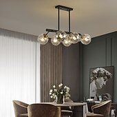 economico Luci a sospensione-lampadario vintage grigio fumo 6 teste 61cm lampada a sospensione regolabile con sfera di vetro e27 lampada a sospensione industriale plafoniera a bolle adatta per ristorante soggiorno camera da letto