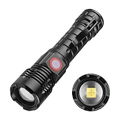 お買い得  戦術的な懐中電灯-強力な LED 懐中電灯ハイパワー 18650 usb 充電式ズーム釣りランタン 5 モード防水自転車ライト戦術的なトーチ