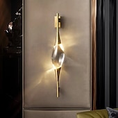 cheap Crystal Wall Lights-Crystal Wall Light Indoor Liner Design 60cm Minimalist Design Wall Sconce, Clear Glass Lampshade Wall Lamp,Decorative Wall Light for Bedroom Living Room Background Wall Lights 110-240V