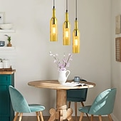 economico Luci Isola cucina-lampada a sospensione a led per bottiglia di vetro, lampada a sospensione in vetro per bottiglia di birra, lampada a sospensione vintage per bar, lampada a sospensione retrò industriale per bar,