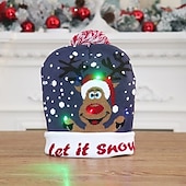economico Luci di Natale-natale per bambini decorazione per adulti cappello led cappello di natale bagliore natale berretti in maglia unisex vacanza bagliore maglioni regali di natale ornamenti del partito di capodanno