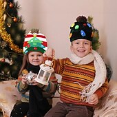 economico Luci di Natale-natale per bambini decorazione per adulti cappello led cappello di natale bagliore natale berretti in maglia unisex vacanza bagliore maglioni regali di natale ornamenti del partito di capodanno