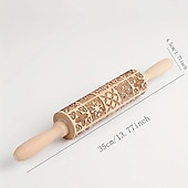 baratos Utensílios &amp; Aparelhos de Cozinha-rolo de massa em relevo (13,77&#039;&#039;x1,77&#039;&#039;), rolo de massa de madeira, rolo de massa quadrado com padrão de flor, para pizza, torta, biscoitos, bolinhos, macarrão e muito mais, utensílios de cozinha,