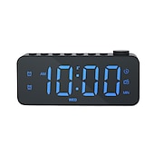 economico elettrodomestici-Sveglia digitale radio fm con cambio colore rgb dinamico 1pc con timer di spegnimento e doppia sveglia - Orologio elettronico a led 12/24h a 8 colori
