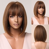 economico Parrucche trendy sintetiche-parrucche castane a onde lunghe parrucca per le donne parrucca di capelli dell&#039;onda del corpo con parrucca bionda evidenziata per le donne uso quotidiano del partito parrucche del partito di cosplay