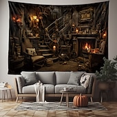 cheap Halloween Wall Tapestries-Halloween Horror House Hanging Tapestry Wall Art Large Tapestry Mural Decor Photograph Backdrop Blanket Curtain Home Bedroom Living Room Decoration