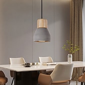 cheap Island Lights-LED Pendant Light Wood Art Cement Concrete Hanging Lamp Simple Cafe Restaurant Bar Pendant Light E27 Light Source Metal Iron Art Droplight Flashlight Concrete Ceiling Light 110-240V