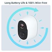 abordables Caméras IP d&#039;intérieur-batterie intégrée hd 1080p wifi caméra ip caméra de surveillance à domicile sans fil caméra étanche extérieure vision nocturne infrarouge suivi intelligent caméra de vidéosurveillance audio