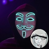 Χαμηλού Κόστους Πρωτότυπα-φωτεινή πλαστική βεντέτα σε σχήμα v κρύου φωτός τετράχρωμη μάσκα για αποκριάτικα σκηνικά για πάρτι μασκαράς