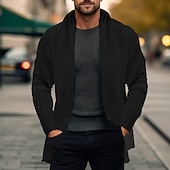 billige cardigangenser for menn-Herre Genser Cardigan Genser Riflet Strikke Normal Strikket عادي Åpen Forside Oppvarminger Moderne Moderne Dagligdagstøy Ut på byen Klær Vinter Svart Rosa S M L