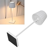 abordables Lampes de table-Lampe de table sans fil Protection des yeux Abat-jour plissé à gradation tactile en aluminium Lampe de table LED tricolore antidérapante rechargeable avec câble de chargement USB pour salle à manger