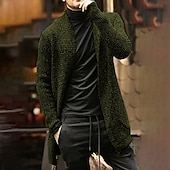 abordables Gilet-Homme Gilet Cardigan Pull d&#039;automne A côtes Tricoter Normal Tricoté Plein Ouvrir le devant Guêtres Moderne contemporain Usage quotidien Sortie Vêtement Tenue Hiver Noir Bleu de minuit M L XL