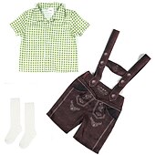 cheap Kids-Carnival Oktoberfest Beer Costume Cosplay Costume Cosplay Cosplay Wiesn Boys Carnival Party Traditional Style Cloth Shirt Pants