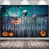 olcso Halloween dekoráció-halloween dekorációk gobelin jack o lámpás tök dekor fal művészet nagy függő gobelin falfestmény dekoráció fénykép háttér takaró függöny otthon hálószoba nappali denevér kísértetház temető