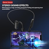 preiswerte On-Ear- und Over-Ear-Kopfhörer-Schmerzfreie Open Ear Wireless Bluetooth5.2 Kopfhörer Wasserdichter Sport Ohrhaken Ohrhörer Stereo Freisprech Bluetooth Headset mit Mikrofon für Laufen Radfahren Sport Headset
