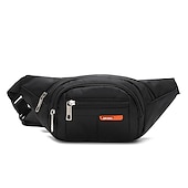 billiga Sportväskor-unisex svart vattentät midjeväska - fannypack med flera fickor med justerbar rem, slitstark bältesväska för resor, sport, vandring och utomhusaktiviteter
