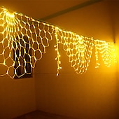 cheap Plug String Lights-Peacock LED Net Light Outdoor Mesh Light 3M 424LED Window Curtain String Light For Backdrop Wall Christmas Fairy Holiday Light EU US AU UK Plug
