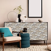 economico Adesivi murali-12 pz piastrelle di pietra artificiale wall sticker 3d carta da parati in vinile autoadesivo floreale home decor per cucina bagno 15*30 cm