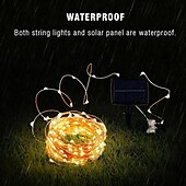 cheap Solar String Lights-Solar Copper Wire Lights Led Fairy Lights String Outdoor Waterproof Ground Plug Decorative Lights Christmas Lights