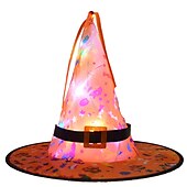 economico Illuminazione di Props di Halloween-cappello da streghe incandescente di Halloween con luce a led sospensione per esterni albero cappelli luminosi decorazioni per feste a casa oggetti di scena per costumi cosplay