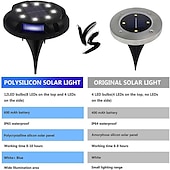 cheap Ground Lights-LED Solar Ground Light Outdoor Waterproof Garden Decoration Light Landscape Lawn Pathway Stairs Buried Deck Lights 12 LEDs