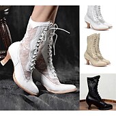 abordables années 1930-bottes blanches à lacets de style victorien pour femmes avec empiècements en dentelle - chaussures vintage élégantes pour les mariages et les occasions spéciales