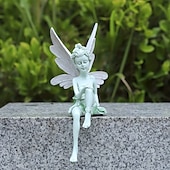 billige hageskulpturer og statuer-1 stk fe statue hage dekorasjon fe genie statue harpiks håndverk blomst fe hage dekorasjon