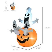 abordables luces de halloween-Decoraciones de Halloween, calabaza inflable de Jack-O-Lantern y fantasmas de 6 pies, exhibición de patio LED para exteriores inflable, impermeable